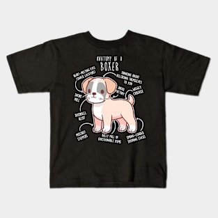 Boxer Dog Fawn Anatomy Kids T-Shirt